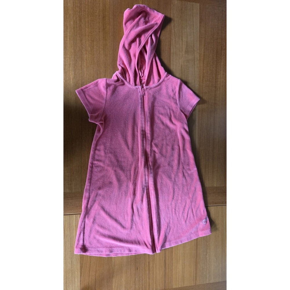 OP Girl's Pink Hooded Zipup Swimsuit Cover-up Size L/G (10-12)